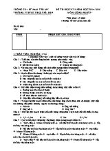 Đề thi học kì II năm học 2014 - 2015 môn Công nghệ 9 - Trường PTDTNT THCS Trà Dơn